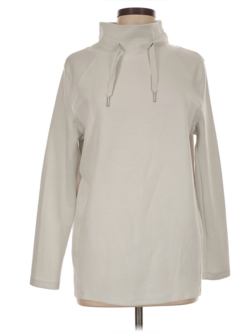 SPANX gray gotcha covered tunic Drawstring Funnel-Neck Pullover